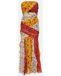 Carolina Herrera - Vestido Largo Sin Tirantes Floral - Lyst