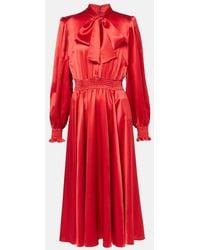 Dolce & Gabbana - Silk Satin Shirt Dress - Lyst