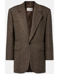 Saint Laurent - Herringbone Wool-Blend Blazer - Lyst