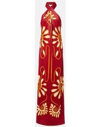 Cala De La Cruz - Oliviera Printed Halterneck Maxi Dress - Lyst