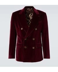 Dolce & Gabbana - Double-Breasted Cotton Velvet Blazer - Lyst