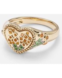 Yvonne Léon - Pinky Ring Cour Mimosa Mini Aus 9Kt Gelbgold (375/1000) Mit Edelsteinen - Lyst