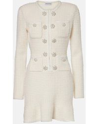 Self-Portrait - Embellished Waffle-Knit Minidress - Lyst