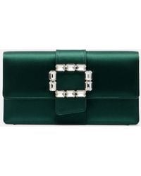 Manolo Blahnik - Maycap Embellished Satin Clutch - Lyst