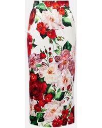 Dolce & Gabbana - Gonna Longuette Floreale - Lyst
