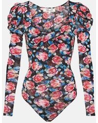 Diane von Furstenberg - Erik Floral Mesh Bodysuit - Lyst