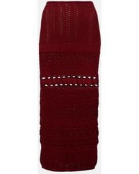 Elie Saab - Cut-Out Knitted Midi Skirt - Lyst