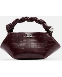 Ganni - Sac Bou Mini En Cuir A Anse Superieure - Lyst
