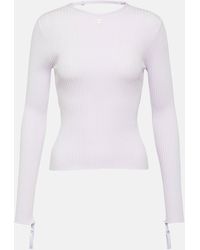 Courreges - Logo Cutout Ribbed-knit Top - Lyst