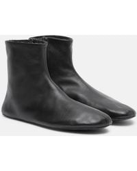 The Row - Ankle Boots Stella Aus Leder Mit Shearling - Lyst