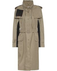 Femme Vêtements Manteaux Imperméables et trench coats Trench-coat a capuche en coton melange Low Classic en coloris Neutre 