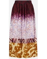 Dries Van Noten - Printed Cotton Maxi Skirt - Lyst
