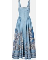 ALÉMAIS - Robe Midi Villa Romantica En Coton - Lyst