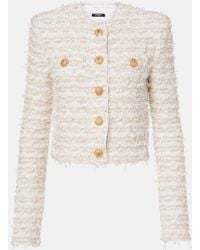 Balmain - Tweed Cropped Jacket - Lyst