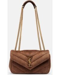 Saint Laurent - Loulou Small Matelasse Suede Shoulder Bag - Lyst