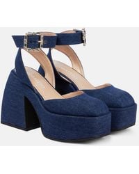 NODALETO - Bulla Sofia Denim Platform Pumps - Lyst