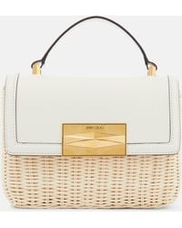 Jimmy Choo - Diamond Wicker And Leather Tote Bag - Lyst