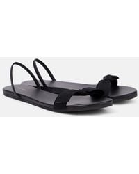 The Row - Bow Leather Slingback Sandals - Lyst