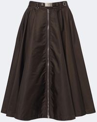 Prada - Falda Midi De Re-Nylon Con Cinturon - Lyst