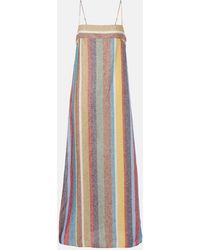 STAUD - Laura Striped Linen Maxi Dress - Lyst