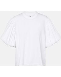Noir Kei Ninomiya - Puff-Sleeve Cotton Jersey T-Shirt - Lyst