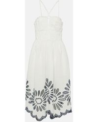 Ulla Johnson - Beatrice Linen And Cotton Midi Dress - Lyst