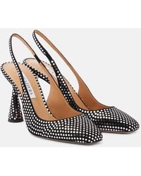 Aquazzura - Amore Embellished Leather Slingback Pumps - Lyst