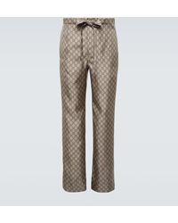 Gucci - GG Silk Straight Pants - Lyst