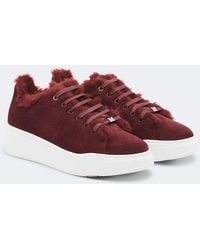 Max Mara - Shearling-Lined Suede Sneakers - Lyst
