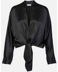 The Sei - Tie-Front Silk Blouse - Lyst