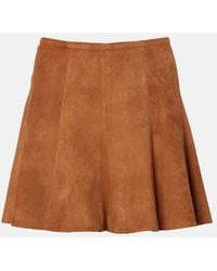 Stouls - Mila Pleated Suede Miniskirt - Lyst