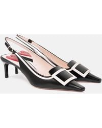 Roger Vivier - Viv' Canard Leather Slingback Décolleté - Lyst