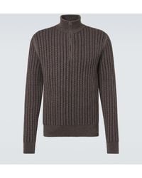 Agnona - Cashmere, Wool, And Silk Half-Zip Sweater - Lyst