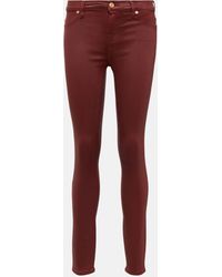 7 For All Mankind - High-rise Cotton-blend Skinny Jeans - Lyst