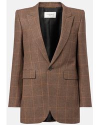 Saint Laurent - Checked Wool And Cashmere Blazer - Lyst