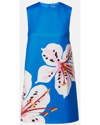 LEO LIN - Yvonne Floral Satin Minidress - Lyst