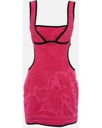 Marine Serre - Jacquard Cutout Cotton Minidress - Lyst