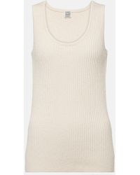TOTEME - Ribbed-Knit Cotton-Blend Boucle Tank Top - Lyst