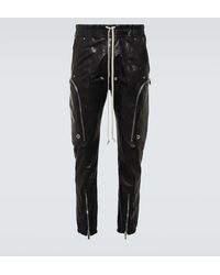 Rick Owens - Mid-rise Leather Cargo Pants - Lyst