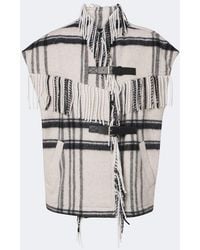 Isabel Marant - Ginesa Checked Fringed Wool-Blend Vest - Lyst