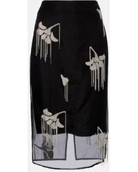 Rohe - Falda Midi De Seda Adornada - Lyst