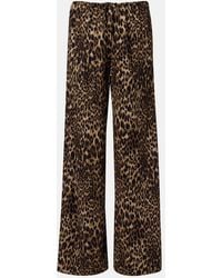 Nili Lotan - Adriel Leopard-Print Wide-Leg Pants - Lyst