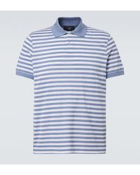 dunhill - Striped Silk And Cotton Polo Shirt - Lyst