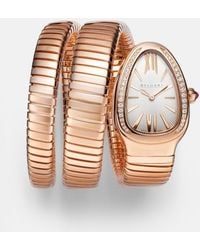 BVLGARI - Serpenti Tubogas 35Mm 18Kt Rose Watch With Diamonds And Quartz - Lyst