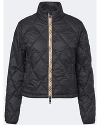 Burberry - Check Quilted Puffer Jacket - Lyst