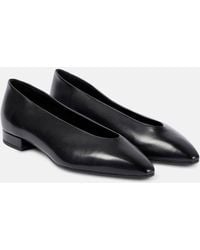 Loro Piana - Rebecca Leather Ballet Flats - Lyst