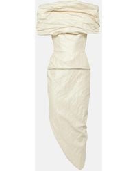 Maticevski - Amber Draped Cotton Midi Dress Pearl Crush - Lyst