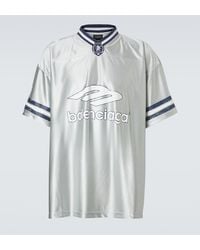 Balenciaga - 3B Football V-Neck T-Shirt Oversized - Lyst
