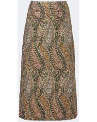 Dries Van Noten - Paisley Jacquard Midi Skirt - Lyst
