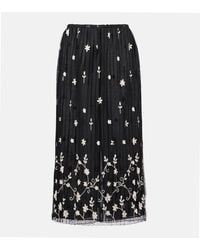 TOTEME - Embroidered Plisse Tulle Midi Skirt - Lyst